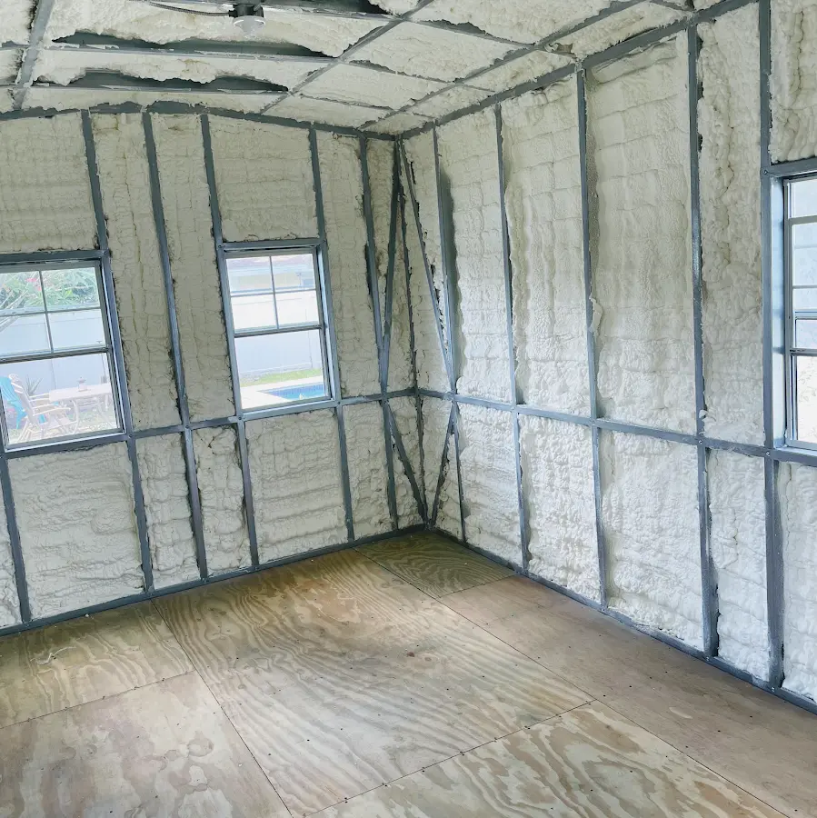 Closed-cell spray foam insulation applied to wall cavities in a residential project in Templeton