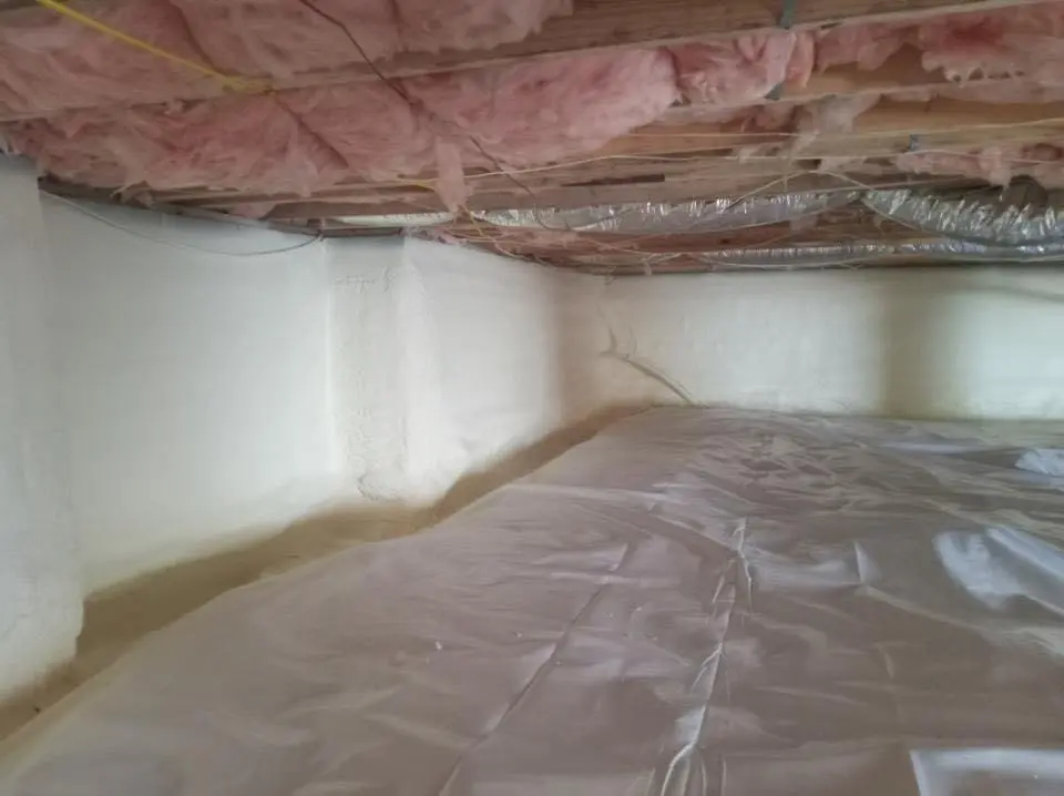 Crawl space encapsulation with closed-cell spray foam for Roof Waterproofing in Templeton